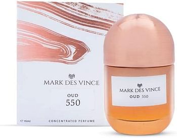 Mark Des Vince Oud 550 Concentrated Perfume for Men Women Long Lasting Parfum Fragrance For Unisex, 15ml