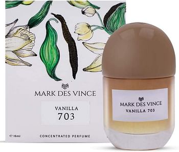 Mark Des Vince Vanilla 703 Concentrated Perfume for Men Women Long Lasting Parfum Fragrance For Unisex, 15ml