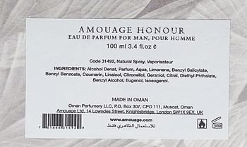 AMOUAGE Honour Man Eau De Parfum For Men, 100 ml