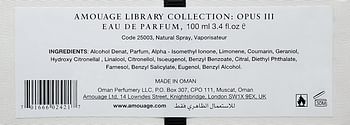 Amouage Library Collection Opus III Eau De Parfum, Pack of 1 (1 x 100 ml)