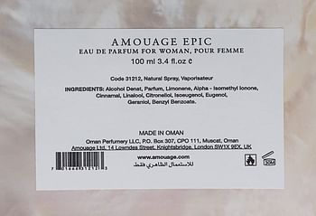 Amouage Epic Woman, Eau De Parfum 100 ml