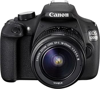 Canon EOS 1200D Digital SLR Camera with EF-S 18-55 mm f/3.5-5.6 III Lens - Black