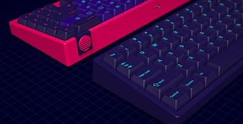 DROP + MiTo GMK Laser Custom Mechanical Keyboard Keycap Set - 120-keys, Doubleshot, Cherry Profile, for 60%, 65%, and TKL Layouts, etc. (Synthwave)