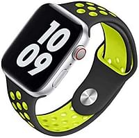 WIWU Unisex Dual Color Sport Band Watchband For iWatch, 38-40mm, Black/Yellow