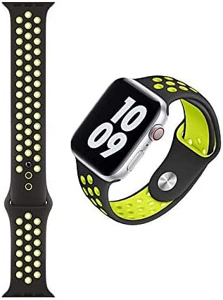 WIWU Unisex Dual Color Sport Band Watchband For iWatch, 38-40mm, Black/Yellow
