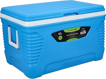 Royalford Insulated Ice Cooler Box, 62L, RF10480 Portable Cooler Box 3 Layer Pp-Pu-Hdpe Premium Quality Polymer Thermal Insulation Large High PeRFormance Cooler Box Assorted Colors