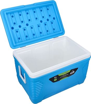 Royalford Insulated Ice Cooler Box, 62L, RF10480 Portable Cooler Box 3 Layer Pp-Pu-Hdpe Premium Quality Polymer Thermal Insulation Large High PeRFormance Cooler Box Assorted Colors