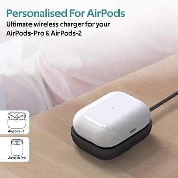 Promate Wireless Charger for AirPods, Powerful 5W Wireless Charging Dock with Anti-Slip Surface Design and Over-Charging Protection for AirPods and AirPods Pro, AuraPod-1