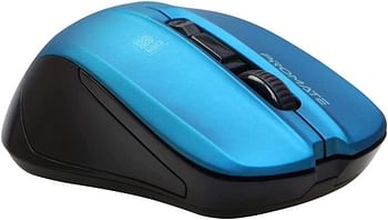 Promate Wireless Mouse, Comfortable Ambidextrous 2.4GHz Cordless Ergonomic Mice with 4 Programmable Buttons, Adjustable 1600DPI, Nano USB Receiver and 10m Working Range for Laptops - Contour