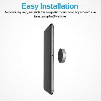 Promate Magnetic Mount, Universal Flat Stick on Dashboard Magnetic Mount Holder with Quick-Snap Technology for Smartphones iPhone 7/7 Plus, Samsung S8 / S8+, GPS and Mini Tablets, MagMini