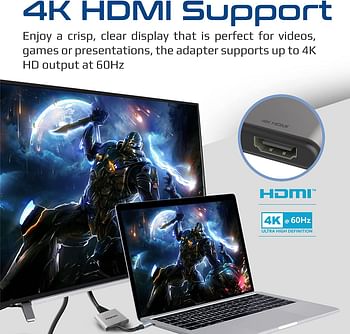 Promate USB-C to HDMI Adapter, Ultra HD 4k 60hz Type-C to HDMI Adapter Converter with Dual HDMI Ports, Compact Travel-Friendly Design for MacBook Pro, iPad Air, Samsung Galaxy S22, MediaLink-H2
