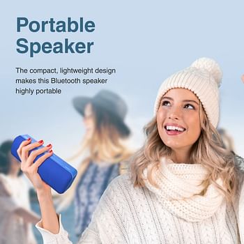 Promate Bluetooth Speaker, Portable HD 6W True Wireless Speaker with Bluetooth 5.0, Long Playtime, USB Media Port, Micro SD Card Slot and 3.5mm Port for iPhone 14, iPad Air, iPod, Capsule-2 Blue