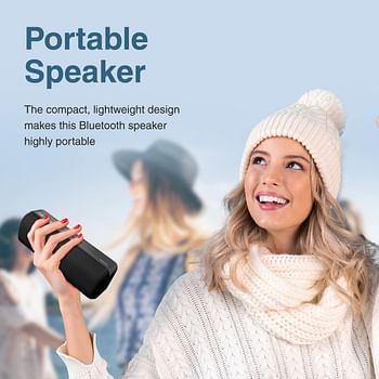 Promate Bluetooth Speaker, Portable HD 6W True Wireless Speaker with Bluetooth 5.0, Long Playtime, USB Media Port, Micro SD Card Slot and 3.5mm Port for iPhone 14, iPad Air, iPod, Capsule-2 Black