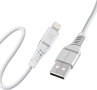 Promate USB-A to Lightning Cable, High Tensile 2.4A Super-Fast USB-A to Lightning Charger with 480 Mbps Data Sync and 120 cm Anti-Tangle Silicone Cord for iPhone 14, AirPods Pro, PowerLine-Ai120 White