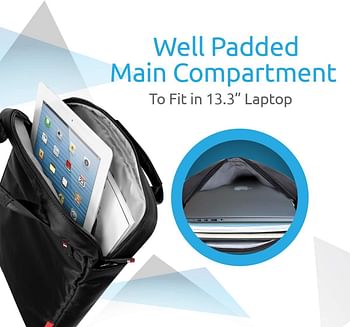 Promate Rebel-MB Heavy Duty Messenger Bag for iPad Tablet Laptop upto 13.3 inches