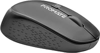 Promate 2.4G Wireless Mouse, Professional Precision Tracking Comfort Grip Mouse with USB Nano Receiver, 10m Range, 800/1200/1600 DPI Switch and 4 Functional Buttons for Mac OS, Windows, Tracker Black