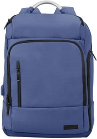 Promate Laptop Backpack, Multi-Storage Water-Resistant 17.3 Inch Laptop Bag with Anti-Theft Pockets, Padded Adjustable Strap, Insulated Side Pocket and USB Charging Port, TrekPack-BP (Blue)