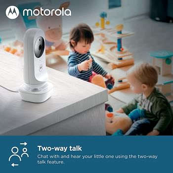 Motorola 4.3" Video Baby Monitor with Digital Zoom, Two-Way Audio, and Room Temperature Display - White