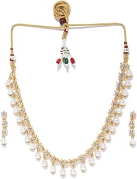 Zaveri Pearls Jewellery Set For Women (Golden) (Zpfk9067)