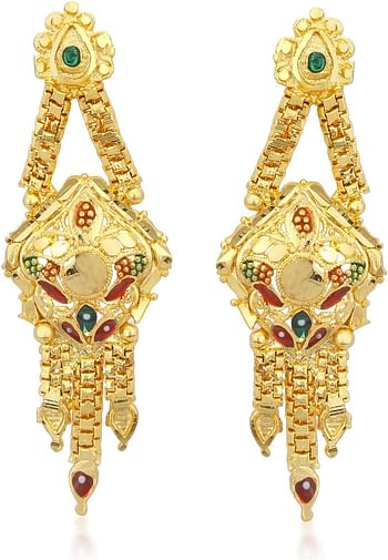 SUKkhi Fancy 24 Carat Gold Plated Wedding Jewellery Choker Necklace Set For Women (N73738)