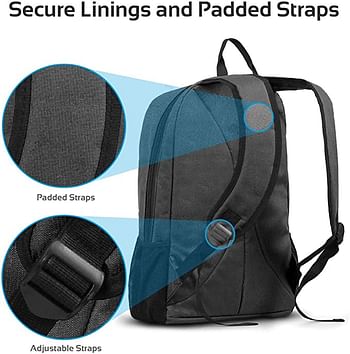 Promate Travel Laptop Backpack, Lightweight Water-Resistant Computer Bag with Anti-Theft Secure Pockets and Adjustable Padded Strap for Men, Women, 15.6 Inch Laptop and Notebook, Alpha-BP Black