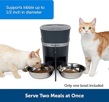 PetSafe 2-Pet Meal Splitter with Bowl, Feeds 2 Pets at the Same Time, Compatible with Smart Feed & Healthy Pet Simply Feed, Includes Privacy Panel