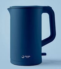 Noon East Electric Kettle And Water Boiler - 1.5 Liter 1800 W Double Insulated- Navy Blue