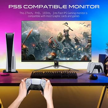 GAMEON GOVE127FHD165 27" FHD, 165Hz, 1ms Flat IPS Gaming Monitor, Black - (HDMI 2.1 Console Compatible)