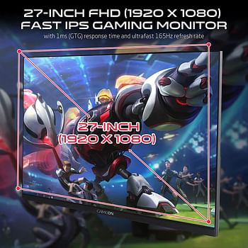 GAMEON GOVE127FHD165 27" FHD, 165Hz, 1ms Flat IPS Gaming Monitor, Black - (HDMI 2.1 Console Compatible)