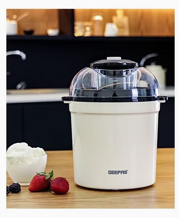 GEEPAS Electric Ice Cream Maker 1.5 L 12 W GIM63027UK White/ Black