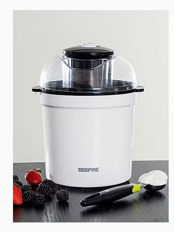 GEEPAS Electric Ice Cream Maker 1.5 L 12 W GIM63027UK White/ Black