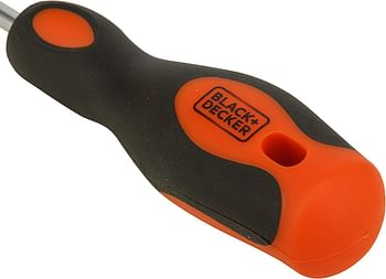 Black+Decker Flat Head Screwdriver Standard - 6.5 X 150Mm, Orange/Black, Bdht62299