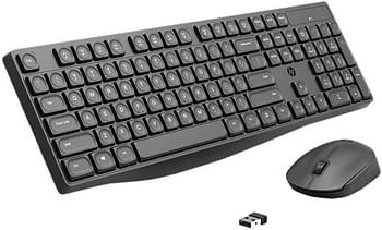 HP CS10 Wireless Multi-Device Bluetooth Keyboard and Mouse Set, USB Plug and Play with 2.4 GHz Wireless Connection,800/1200/1600 Dpi/Long Battery Life, Black (7YA13PA)