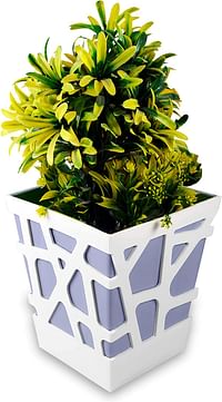 Sharpex Italian Plastic Sequare Self Watering Planter, Modern Decorative Planter Pot for All House Plants Flowers, Herbs, Vegetables, Tropical, Violet â€“ (Ash Grey ) -POT-MS-Q17-603