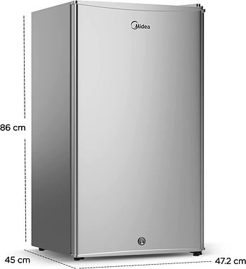 Midea 120L Single Door Refrigerator with Separate Chiller Compartment, 2L Bottle Holder, Adjustable Legs, MDRD133FGE