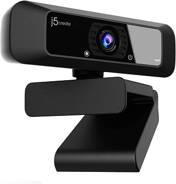 كاميرا ويب JVCU100 فل اتش دي مع دوران 360 درجة، توصيل وتشغيل USB من النوع A، ميكروفون عالي الدقة، عدسة واسعة الزاوية 1080 بكسل، بروتوكول قياسي UVC/UAC