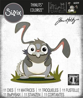 Sizzix Thinlits Die 665219 Oliver Colorize By Tim Holtz 11 Pack, Multicolor