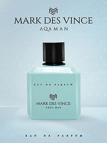 Mark Des Vince Aqua Man For Men Eau De Parfum Long Lasting Fragrance Woody Aromatic Scent EDP For Him 100ML