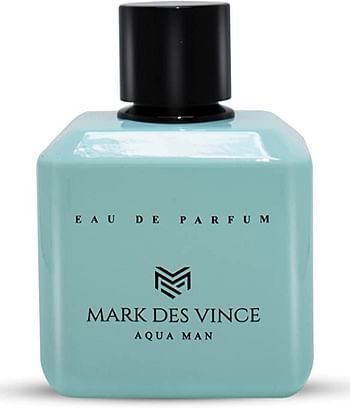 Mark Des Vince Aqua Man For Men Eau De Parfum Long Lasting Fragrance Woody Aromatic Scent EDP For Him 100ML