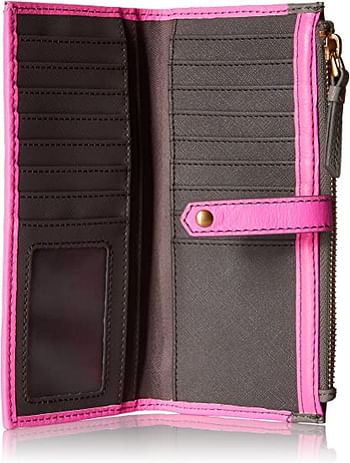 Fossil Keely Tab Check Book Cover for Women - Leather, Pink (SL7217664)