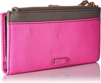 Fossil Keely Tab Check Book Cover for Women - Leather, Pink (SL7217664)