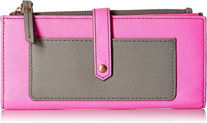 Fossil Keely Tab Check Book Cover for Women - Leather, Pink (SL7217664)