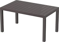 Cosmoplast Cedargrain 6 Seater Resin Outdoor Dining Table, Dark Brown