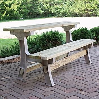 2x4basics 90110ONLMI 90110 Flip Top BenchTable, Bench, Patio Table, Sand