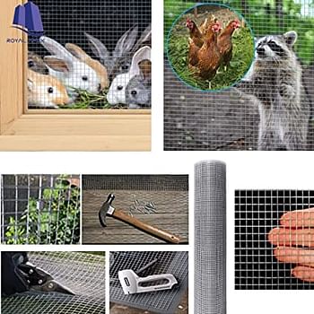 Royal Apex Wire Mesh Fencing, Galvanized Garden Fencing Steel Nets for Farming Plant Fence, Barriers Chicken Wire Fence and Animals Aviaries Hen-houses (1/2 Inch, 5 Meter)
