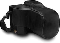 Mega Gear MG1535 Ever Ready Leather Camera Case compatible with Nikon D3500 - Black