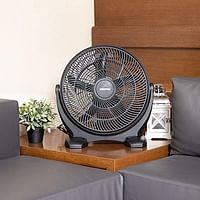 Geepas Gf21138 18’’ Box Fan 80W – Powerful Personal Desk Box Fan With Copper Motor | Table Fan For Office, Home (3 Speed) Fan Guard, 180-Degree Oscillation –