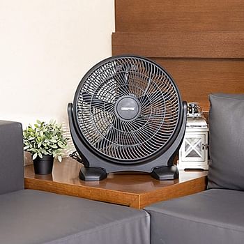 Geepas Gf21138 18’’ Box Fan 80W – Powerful Personal Desk Box Fan With Copper Motor | Table Fan For Office, Home (3 Speed) Fan Guard, 180-Degree Oscillation –