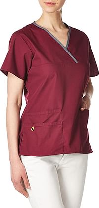 قميص مستشفيات ملتف سكربز تشارلي للنساء بـ 5 جيوب وقبة على شكل حرف Y من وندرويك/XS
