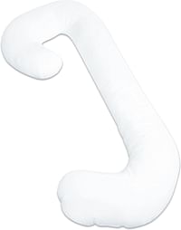 وسادة سنوغل شيك سوبريم للحوامل والأمومة من ليتشكو مع غطاء من القطن الساتين بنسبة 100% باللون الأبيض المهدئ، قطعة واحدة (عبوة من 1)